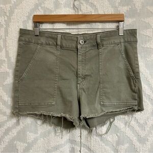 American Eagle Olive Green Next Level Stretch Cuttoff Utility Short Shorts
